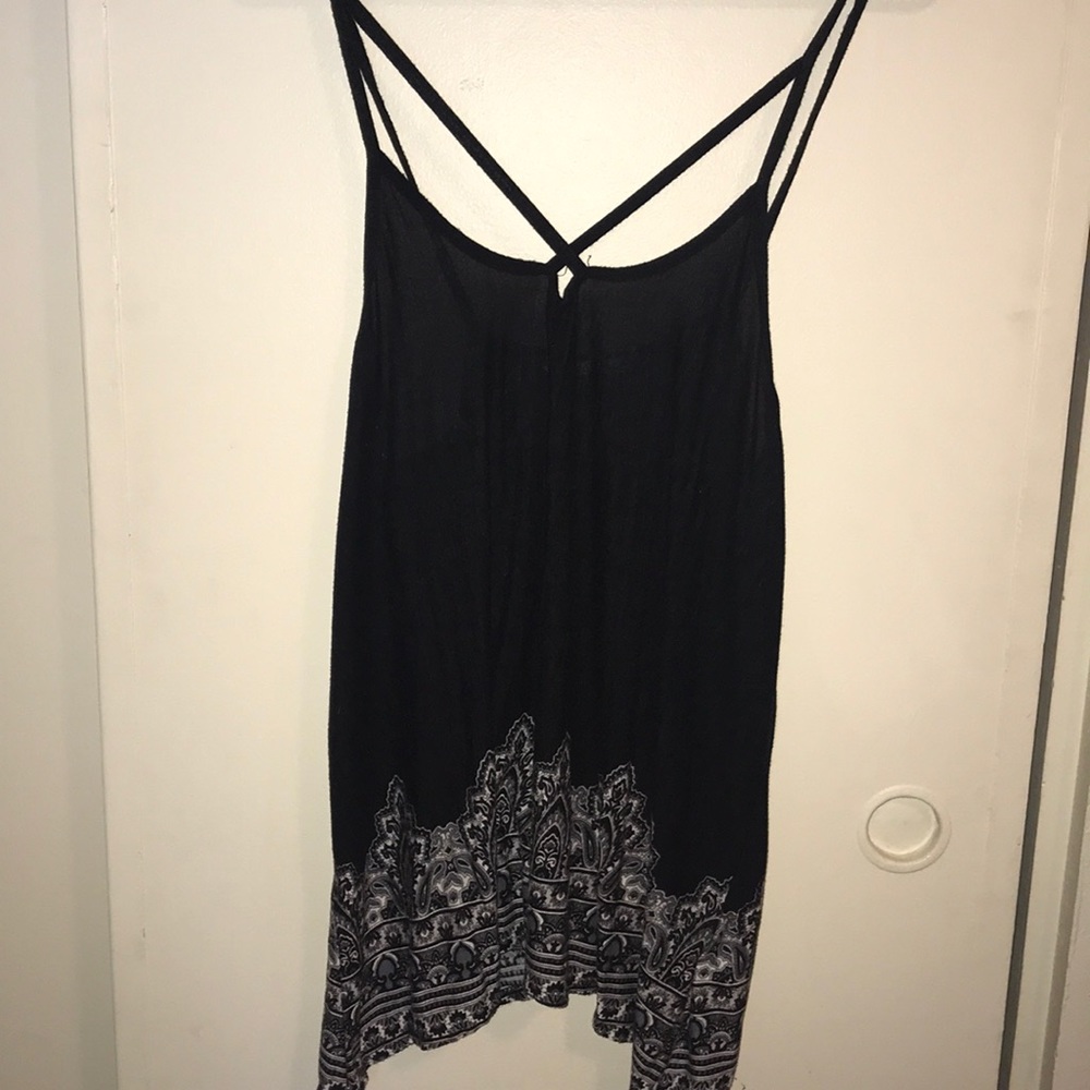 Criss Cross Black Tank Top